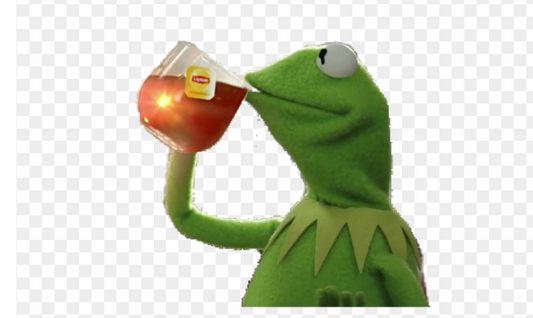 Kermit sips tea